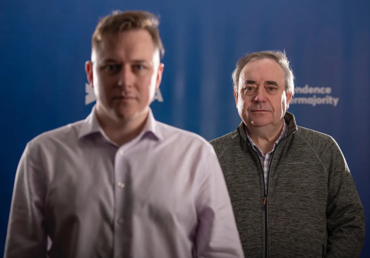 Kirk J. Torrance with Alex Salmond at the launch of Alba Party, February 2021